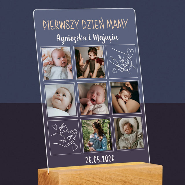 Fotokolaż: Pierwszy Dzień Mamy Rysunki - Wydruk Na Szkle Akrylowym