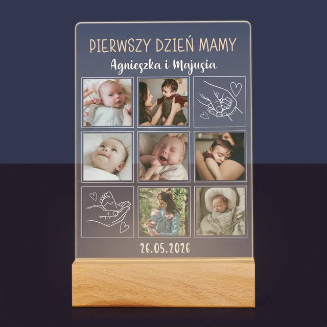 Fotokolaż: Pierwszy Dzień Mamy Rysunki - Wydruk Na Szkle Akrylowym