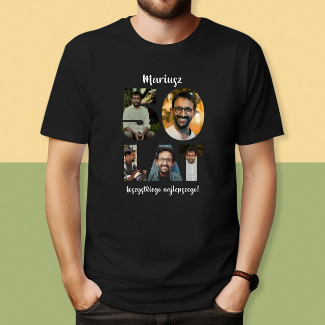 Słowo Ze Zdjęć: 50 Lat - Koszulka Męska z Nadrukiem