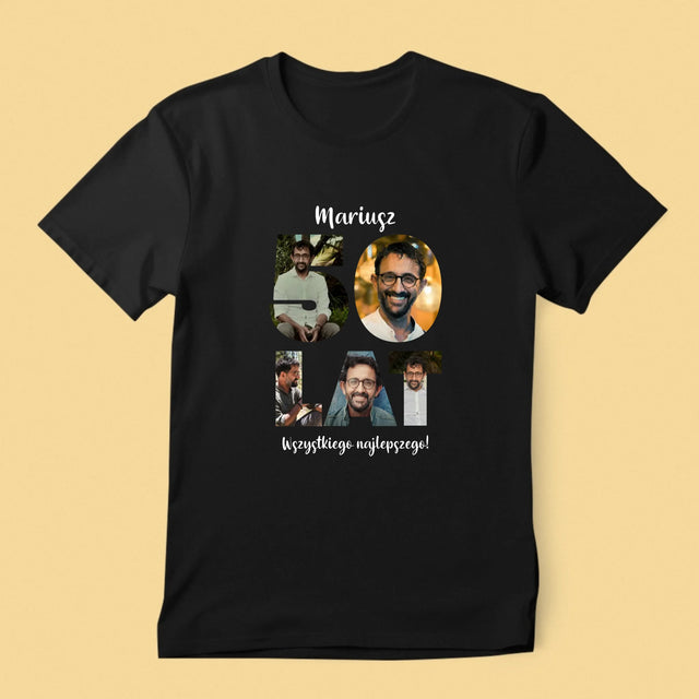 Słowo Ze Zdjęć: 50 Lat - Koszulka Męska z Nadrukiem