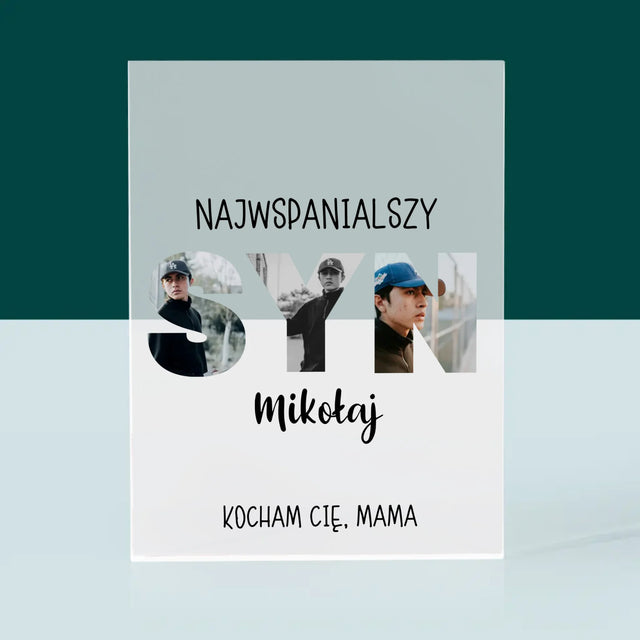 Słowo Ze Zdjęć: Syn - Blok Akrylowy z Nadrukiem