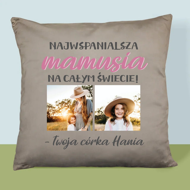 Fotokolaż: Najwspanialsza Mamusia - Poduszka z Nadrukiem