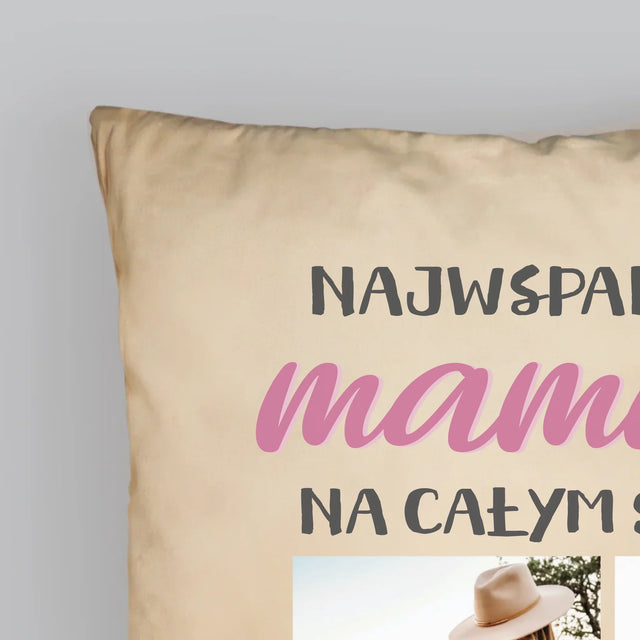 Fotokolaż: Najwspanialsza Mamusia - Poduszka z Nadrukiem