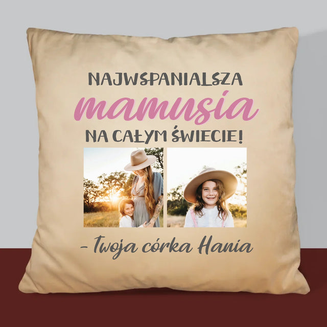 Fotokolaż: Najwspanialsza Mamusia - Poduszka z Nadrukiem
