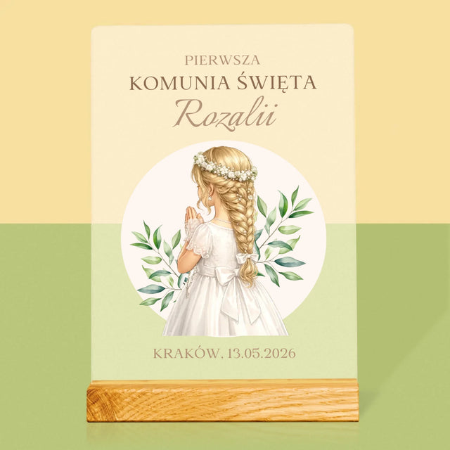 Kreator Postaci: Komunia Dziewczynka - Wydruk Na Szkle Akrylowym