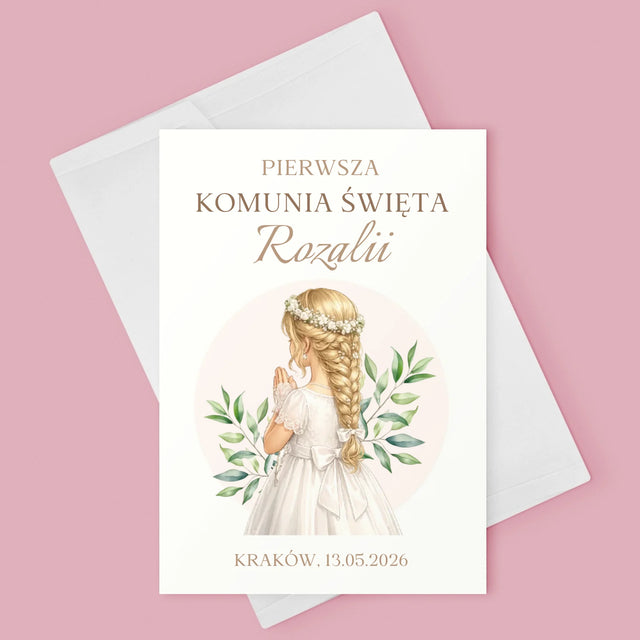 Kreator Postaci: Komunia Dziewczynka - Kartka z Życzeniami