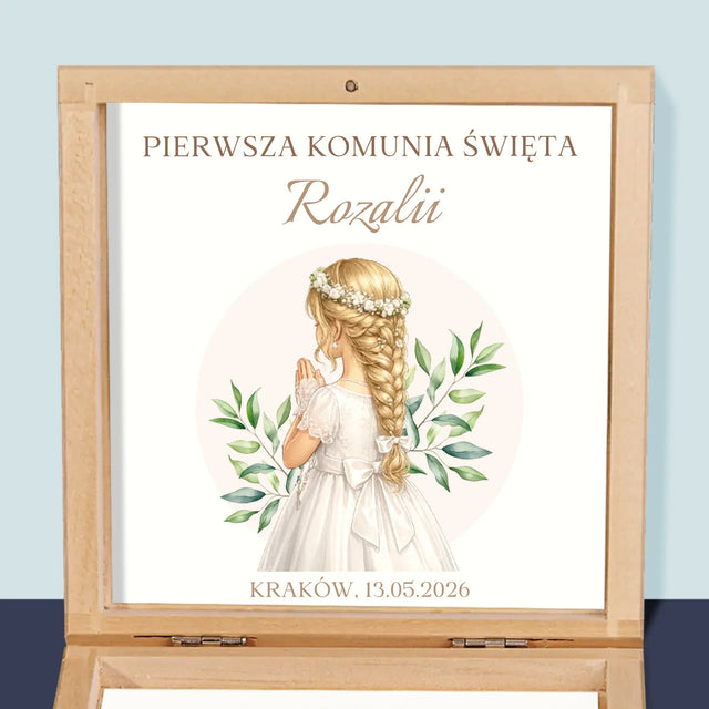Kreator Postaci: Komunia Dziewczynka - Różaniec w Pudełku