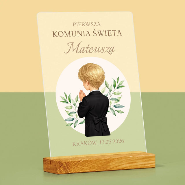 Kreator Postaci: Komunia Chłopiec - Wydruk Na Szkle Akrylowym