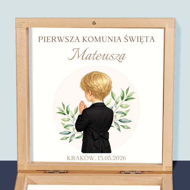 Kreator Postaci: Komunia Chłopiec - Różaniec w Pudełku