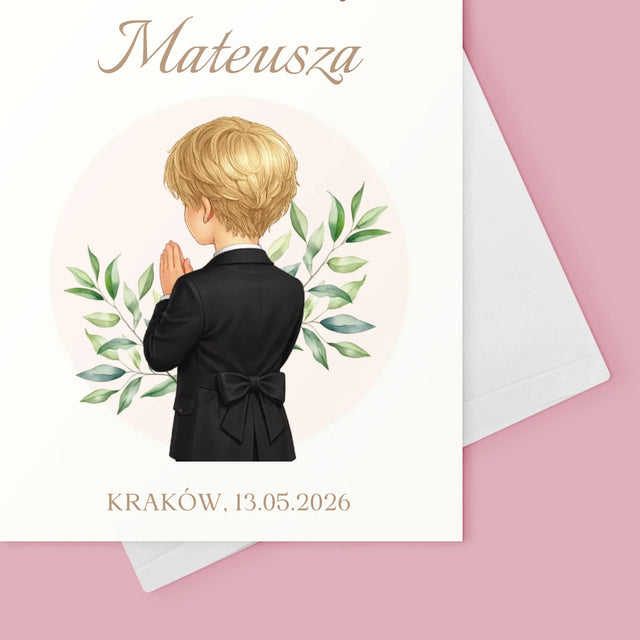 Kreator Postaci: Komunia Chłopiec - Kartka z Życzeniami