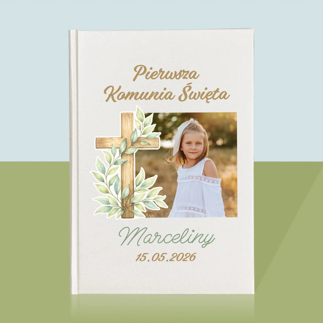 Zdjęcie i Podpis: Pierwsza Komunia Święta Krzyż - Biblia z Nadrukiem