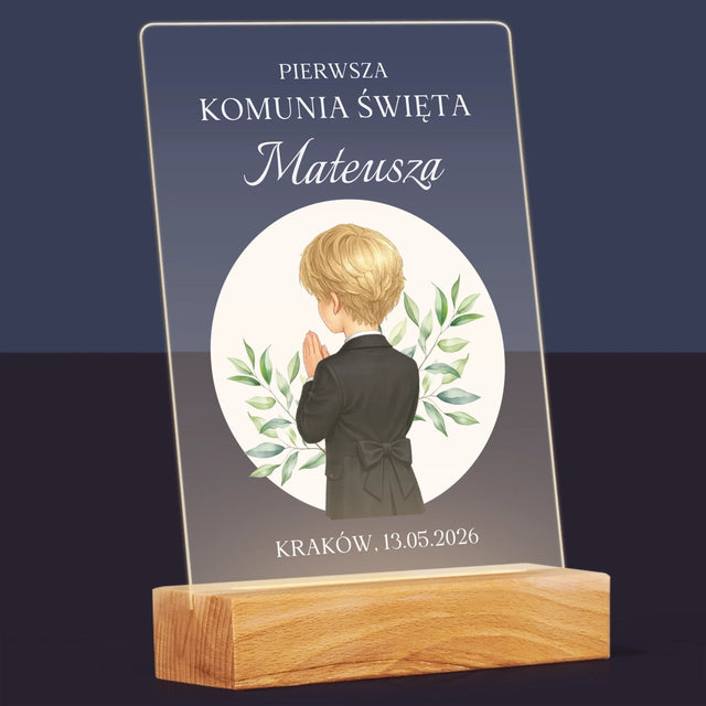 Kreator Postaci: Komunia Chłopiec - Wydruk Na Szkle Akrylowym