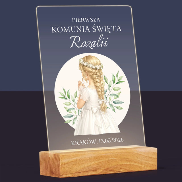 Kreator Postaci: Komunia Dziewczynka - Wydruk Na Szkle Akrylowym