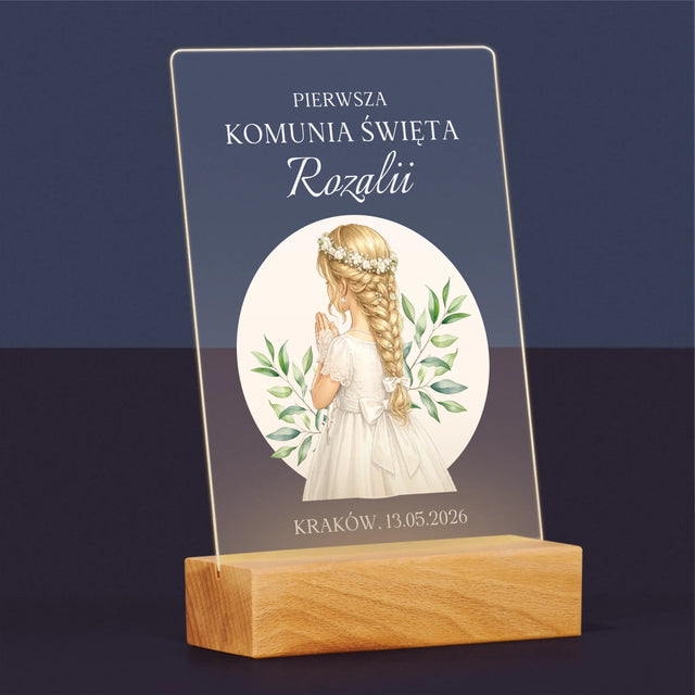 Kreator Postaci: Komunia Dziewczynka - Wydruk Na Szkle Akrylowym