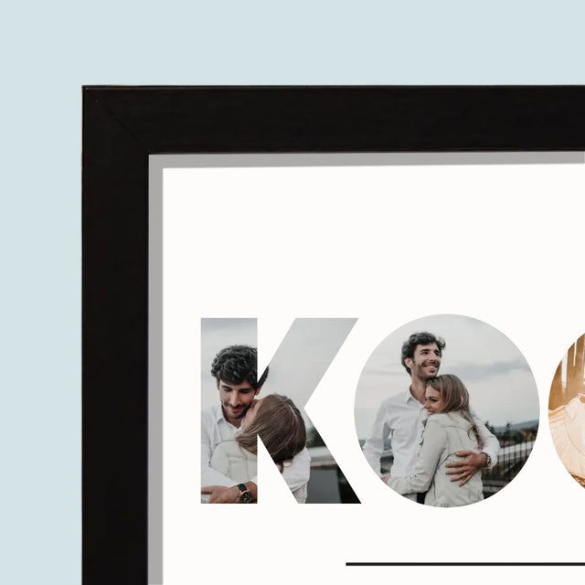 Słowo Ze Zdjęć: Kocham - Wydruk Obramowany 20x40