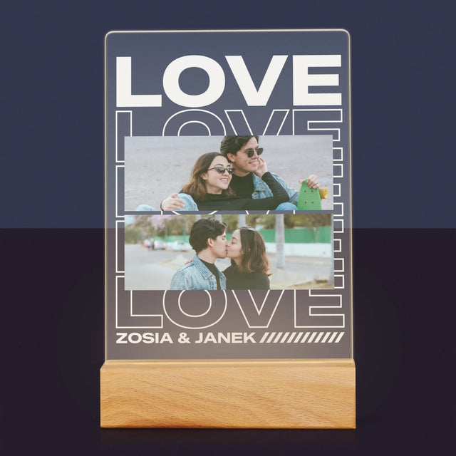 Fotokolaż: z Napisem Love - Wydruk Na Szkle Akrylowym