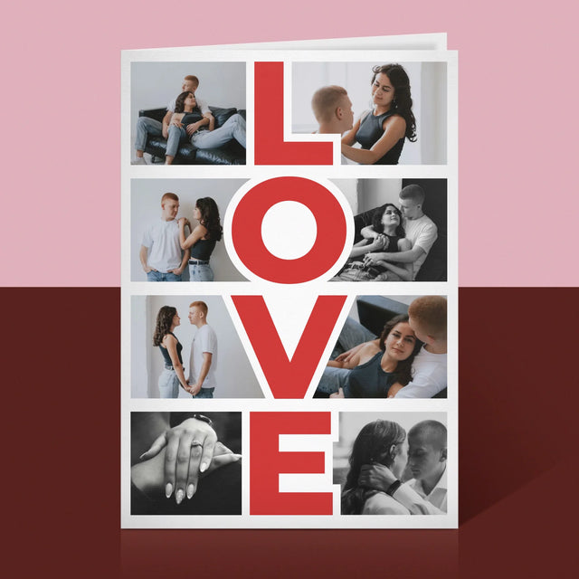 Fotokolaż: Słowo Love - Kartka z Życzeniami