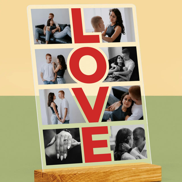 Fotokolaż: Słowo Love - Wydruk Na Szkle Akrylowym