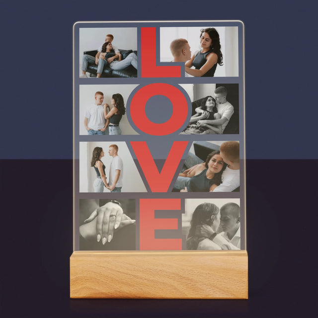 Fotokolaż: Słowo Love - Wydruk Na Szkle Akrylowym