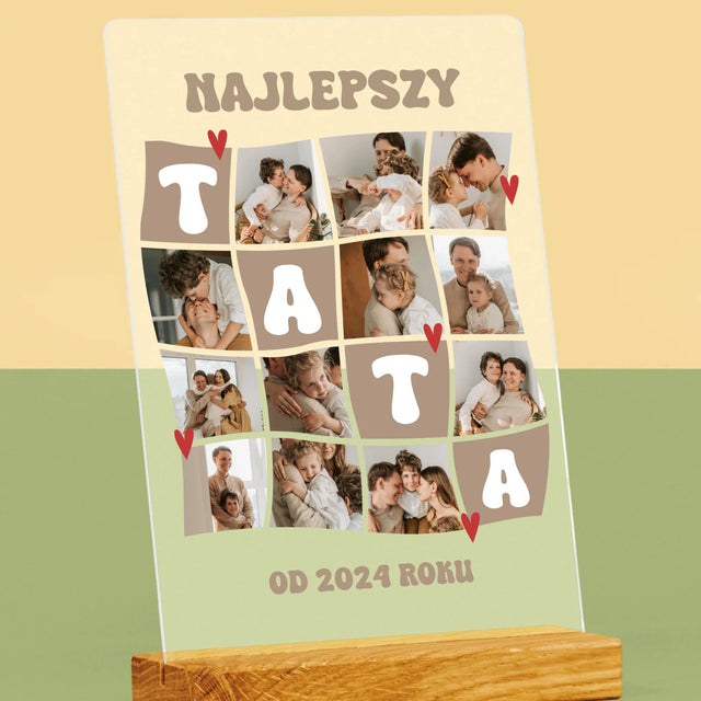 Fotokolaż: Najlepszy Tata Kafelki - Wydruk Na Szkle Akrylowym