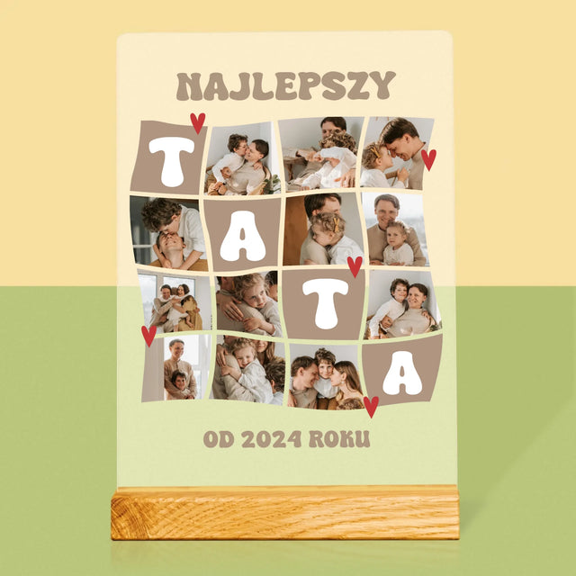 Fotokolaż: Najlepszy Tata Kafelki - Wydruk Na Szkle Akrylowym