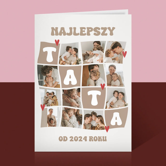 Fotokolaż: Najlepszy Tata Kafelki - Kartka z Życzeniami