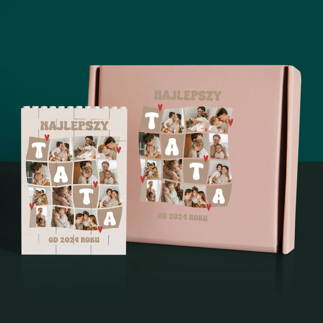 Fotokolaż: Najlepszy Tata Kafelki - Klocki LEGO z Nadrukiem