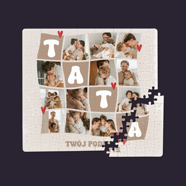 Fotokolaż: Najlepszy Tata Kafelki - Personalizowane Puzzle