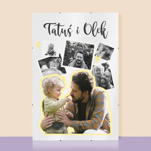 Fotokolaż: Tatuś z Dzieckiem - Personalizowany Plakat