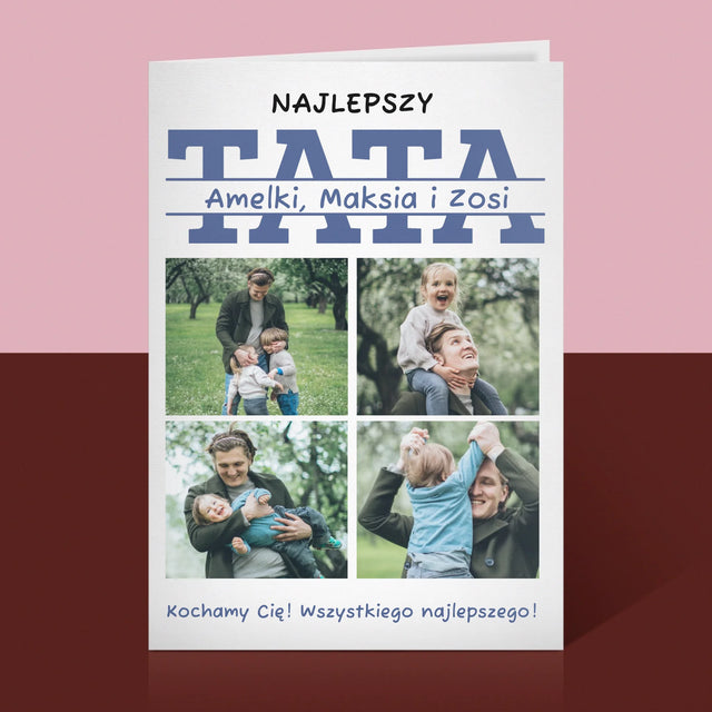 Fotokolaż: Najlepszy Tata Imiona - Kartka z Życzeniami