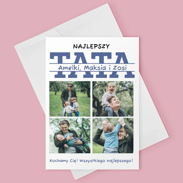 Fotokolaż: Najlepszy Tata Imiona - Kartka z Życzeniami