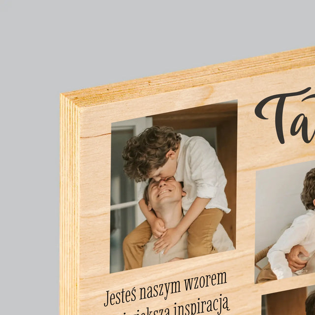 Fotokolaż: Tatusiu - Wydruk Na Drewnie