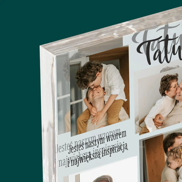 Fotokolaż: Tatusiu - Blok Akrylowy z Nadrukiem