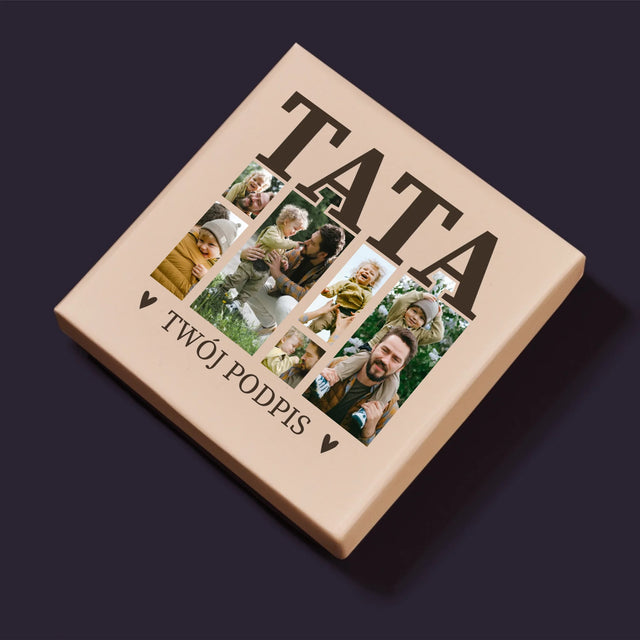 Fotokolaż: Tata z Podpisem - Personalizowane Puzzle