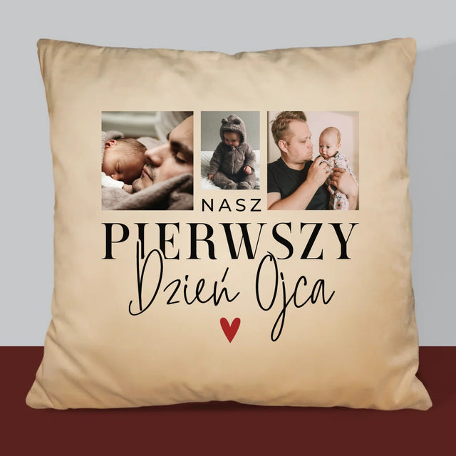 Fotokolaż: Na Pierwszy Dzień Ojca - Poduszka z Nadrukiem