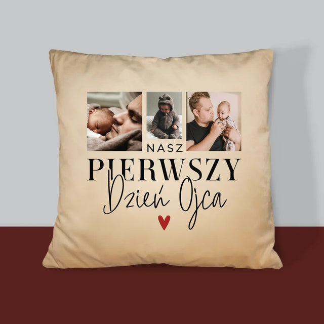 Fotokolaż: Na Pierwszy Dzień Ojca - Poduszka z Nadrukiem