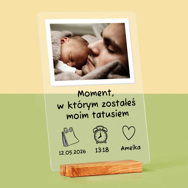 Zdjęcie i Podpis: Zostałeś Tatusiem - Wydruk Na Szkle Akrylowym