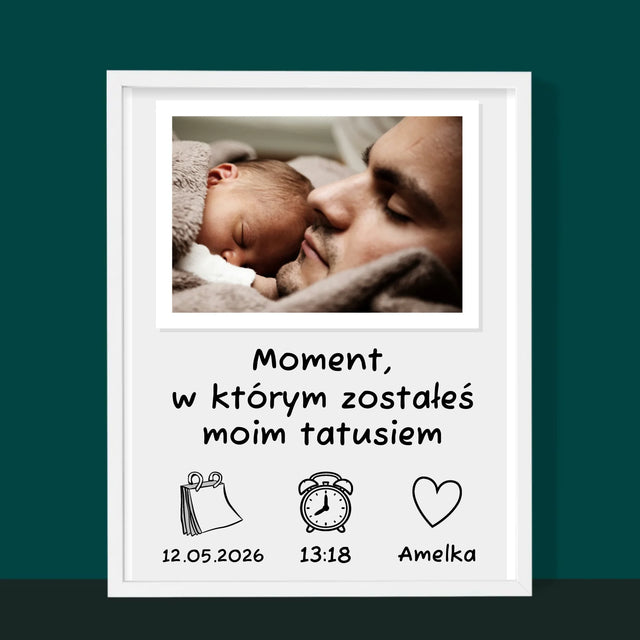 Zdjęcie i Podpis: Zostałeś Tatusiem - Wydruk Obramowany