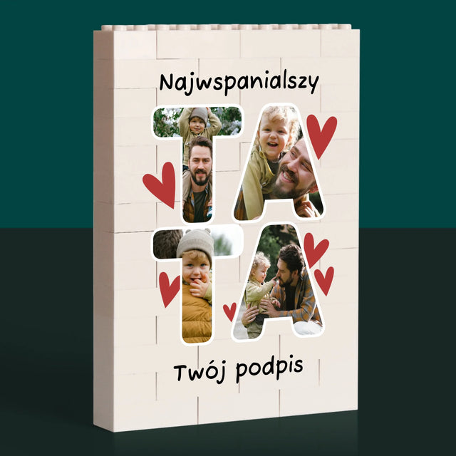 Słowo Ze Zdjęć: Najwspanialszy Tatuś - Klocki LEGO z Nadrukiem
