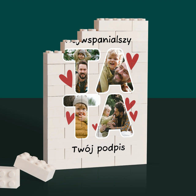 Słowo Ze Zdjęć: Najwspanialszy Tatuś - Klocki LEGO z Nadrukiem