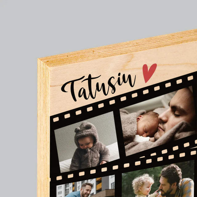 Fotokolaż: Tatuś Klisza - Wydruk Na Drewnie