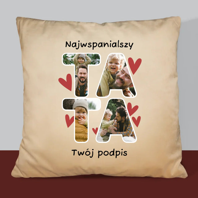 Słowo Ze Zdjęć: Najwspanialszy Tatuś - Poduszka z Nadrukiem