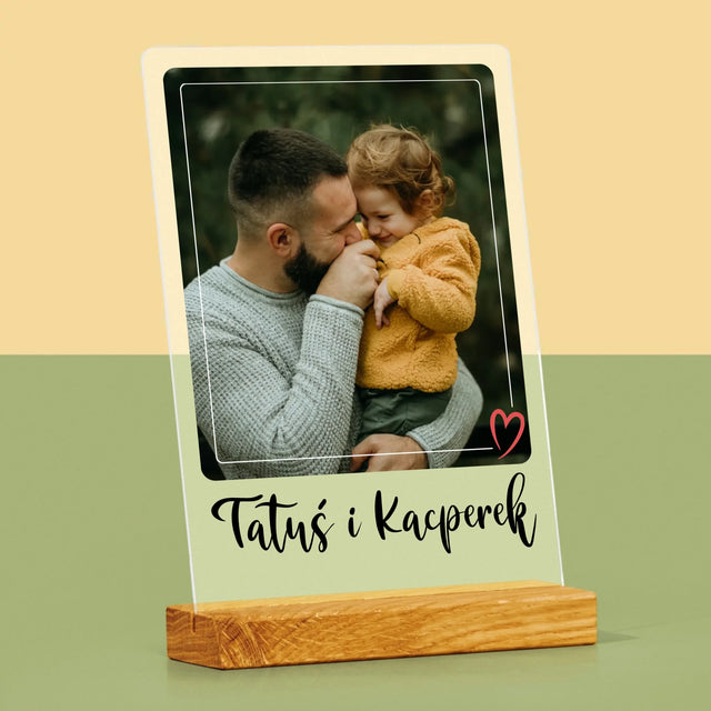 Zdjęcie i Podpis: Tatuś i Ja - Wydruk Na Szkle Akrylowym