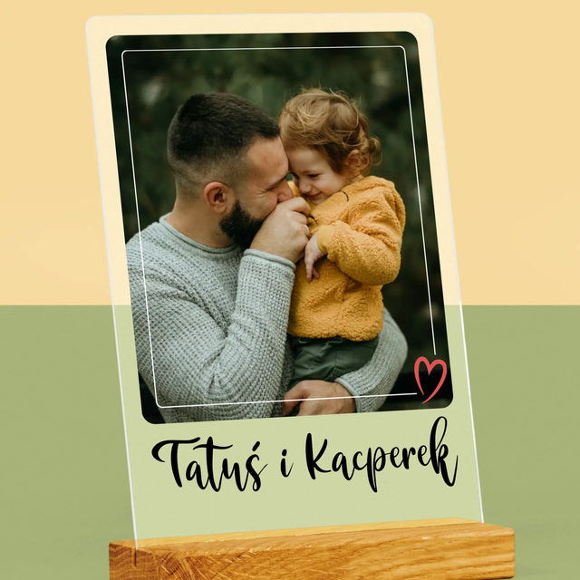 Zdjęcie i Podpis: Tatuś i Ja - Wydruk Na Szkle Akrylowym