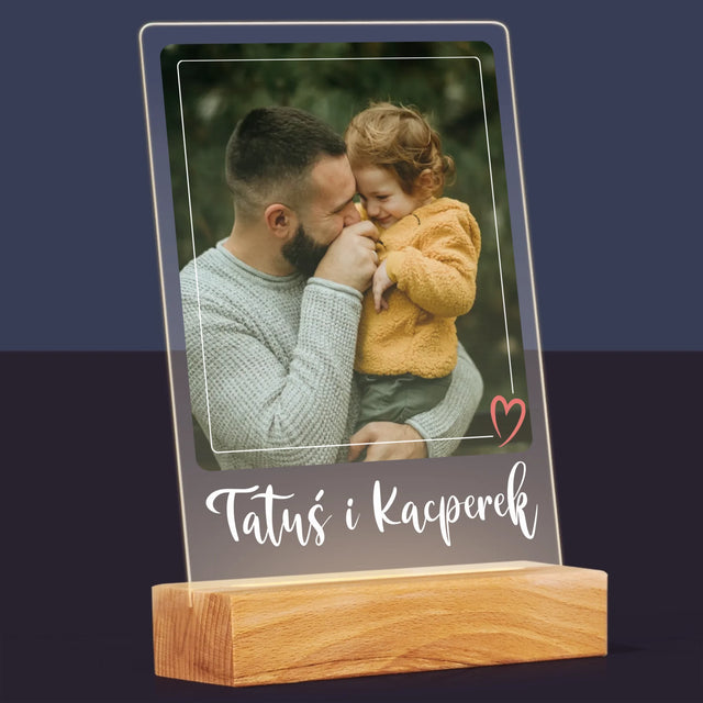 Zdjęcie i Podpis: Tatuś i Ja - Wydruk Na Szkle Akrylowym