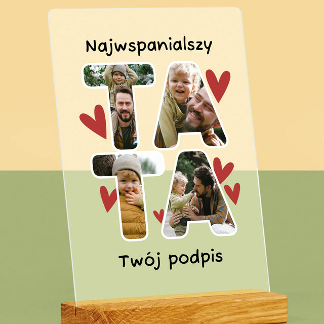 Słowo Ze Zdjęć: Najwspanialszy Tatuś - Wydruk Na Szkle Akrylowym