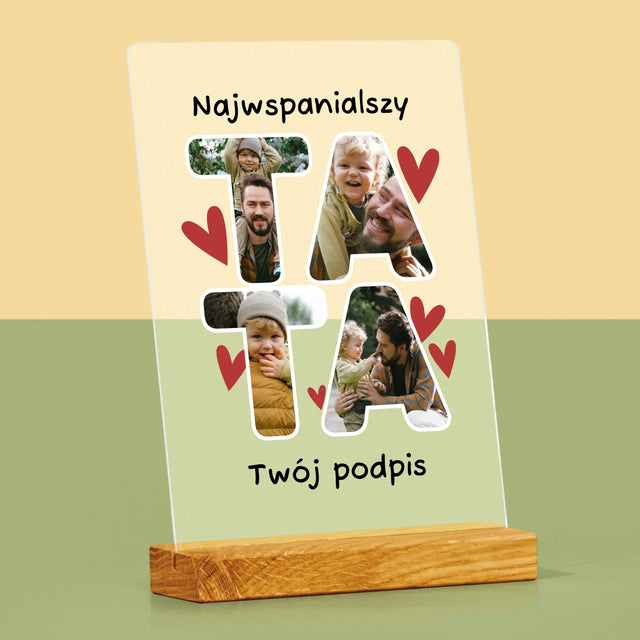 Słowo Ze Zdjęć: Najwspanialszy Tatuś - Wydruk Na Szkle Akrylowym