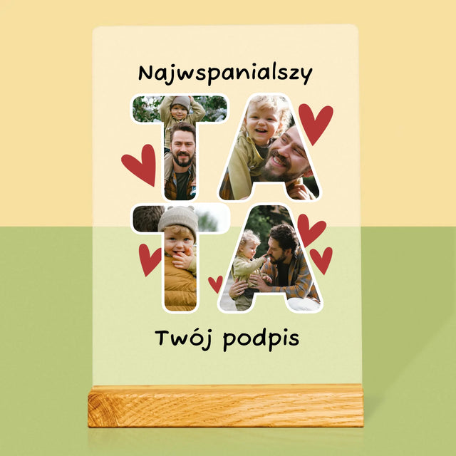 Słowo Ze Zdjęć: Najwspanialszy Tatuś - Wydruk Na Szkle Akrylowym