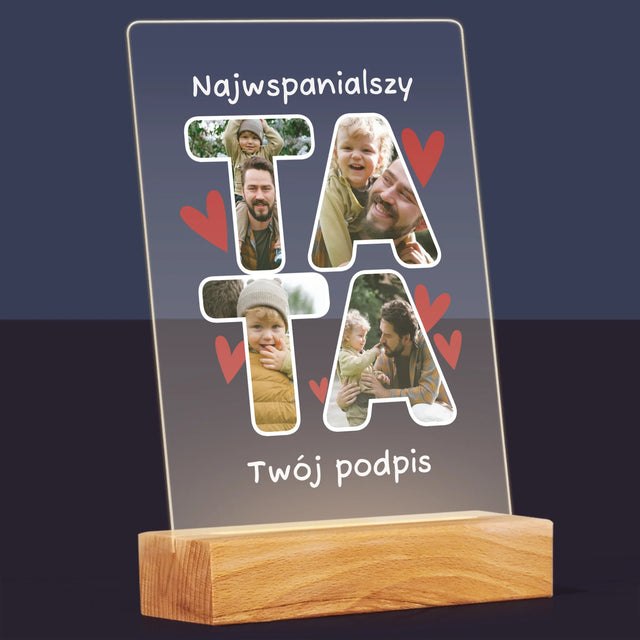 Słowo Ze Zdjęć: Najwspanialszy Tatuś - Wydruk Na Szkle Akrylowym