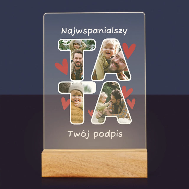 Słowo Ze Zdjęć: Najwspanialszy Tatuś - Wydruk Na Szkle Akrylowym